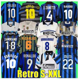 2009 MILITO SNEIJDER ZANETTI Milan Retro Soccer jersey Eto'o Football 97 98 99 01 02 03 Djorkaeff Baggio ADRIANO 10 11 07 08 09 BA 238c