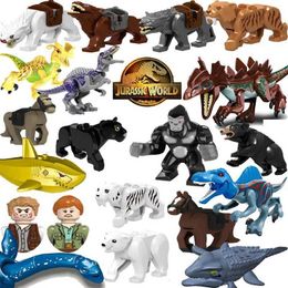 Other Toys Great sale!!! Jurassic Park World Dinosaurs Indian Raptors Triceratops Indian Dragons Rex T-Rex Model Building Blocks Childrens ToysL240502