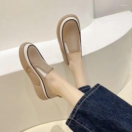 Casual Shoes Women's 2024 Summer Round Toe Flat Platform Bottom Fashion All-match Comfortable Thick-soled Sneakers