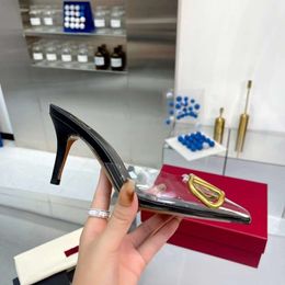 Explosive Street Style Transparent Film Sexy Thin High Heels 24 Summer New V-Family Versatile Willow Nail Sandals for Women