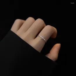 Cluster Rings Tiny Zircon Crystal Heart Stacking Ring Dainty Fashion Women Teen Girls 925 Silver Plated