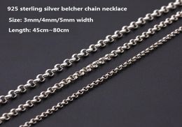 Personalized 925 sterling silver jewelry antique silver American handmade designer belcher chain necklace with lobster clasp no p5138104