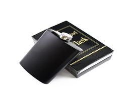 Matt black 6oz 8oz Liquor Hip Flask Screw Caps tainless steel wine pot Russian portable wine potlaser weldingPersonalized logo 6909917