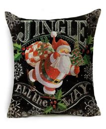 Christmas Linen Pillowcase Santa Claus Snowman Pillowcase Xmas Tree Deer Pillows Cover Sofa Cushions Pillow Covers Home Decor BH707049380