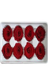 8pcsbox High Quality Preserved Flowers Flower Immortal Rose 5cm Diameter Mothers Day Gift Eternal Life Flower Material Box2243990