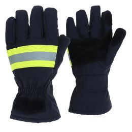 Gloves Fireproof Safety Gloves Black Reflective Belt Fire Gloves Protection Supplies For Welding And Cold Weather Firefighting Gloves