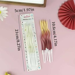 3PCS Candles Gradient Thread Long Candle Multi Colour Thin Candle Happy Birthday Party Cake Decoration Romantic Valentines Day Dressing