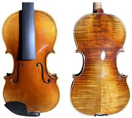 4/4 handmade violin unique grain hand spirit varnish with a quality oblong case