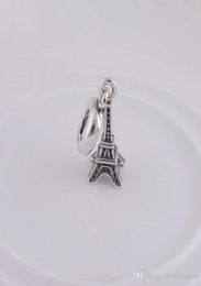 Eiffel tower chrams Jewellery Findings Components Charms beads pendants S925 sterling silver fits for style bracelets ale086H99655721