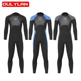 Suits Oulylan 3mm Men's Wetsuit Neoprene One pices Thermal Outdoor Swimming Snorkeling Surfing Long Sleeve Wetsuit S4XL