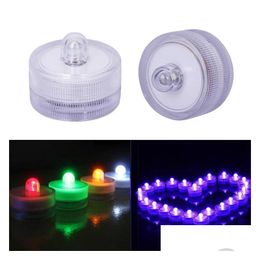 Night Lights Led Submersible Waterproof Tea Decoration Candle Underwater Lamp Wedding Party Indoor Lighting For Fish Tank Pond 12Pcs/S Dhpbd