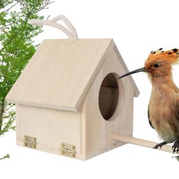 Nests Wooden Bird Nest Hanging Birds House Birds Cage Resting Place Outdoor Birdhous Hummingbird Nest Outdoor Garden Decorations