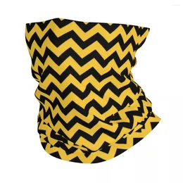 Bandanas Yellow And Black Geometric Wave Neck Gaiter Women Men UV Protection Winter Modern Bandana Scarf For Cycling