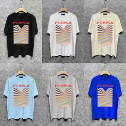 purple brand designer t shirt luxury tshirt men high street tops American Styles Fashion Graphic Tee Various Colors Crew Neck Short Sleeve summer t shirts