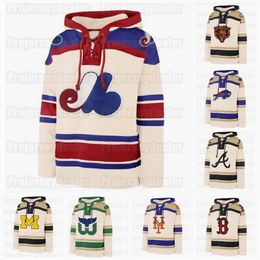 2024 Hoodie Hockey Baseball Football Basketball Lacer Hoodie Cream