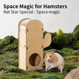 Cages Hamster Cage Guinea Pig Cactus House Squirrel Climbing Shelter Toys Rodents Hideout Wooden Nest Small Pets Hamster Accessories