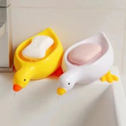 Set 1 Pc Yellow Duck Shape Soap Box Cartoon Dish Drainable Holder Container For Tray Bathroom Accessories
