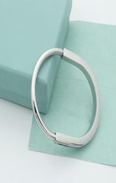Titanium steel Bangle designer Lock Bracelet silver rose gold Bracelets for women jewelry with velvet bag5564202