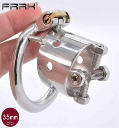 FRRK Spiked Cock Rings Metal Penis Cage Stainless Steel Male Belt Devices Decoration BDSM Sex Toys Bondage Stealth Lock 2103244922027