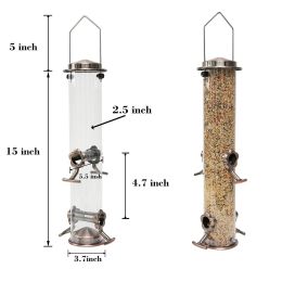 Feeding L40 Automatic Bird Feeder Food Bowl Outdoor Vintage Garden Decoration SquirrelProof Close Nature Hanging Steel Metal Art