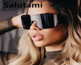 One Pieces Sheild Sunglasses For Men Oversized Pilot Cool Sun Glasses Women Vintage Alloy Gradient Uv400 Shades2443780