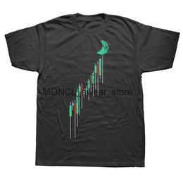 Men's T-Shirts Funny Vintage Stock Chart To The Moon T Shirts Graphic Cotton Strtwear Eat Slp Trade Day Trading Trader Hip Hop T-shirt H240506