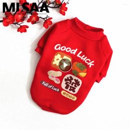 Dog Apparel Pet Red Clothes Good Luck With Pocket High Quality Fabric Warm And Comfortable Suit Cats Unique Design