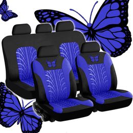 Butterfly Car Full Set Cover Pattern Tire Shape Auto Cover Airbag Safe Truck Van SUV Seat Protecto Accessories