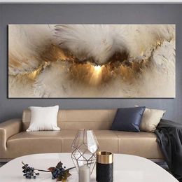 Abstract Aesthetics Wall Art Grey White Clouds Colourful Blocking Painting Poster Printing Home Bedroom and Living Room Decoration J240505