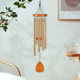 Decorative Figurines Wooden Wind Chime Outdoor Set With 6 Aluminium Tubes Natural Melody Garden Decor Hanging Bell Pendant For Patio