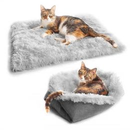 Houses Pet Blanket Nest Small Pet Plush Dog Kennel Thick Pet Mat Dual Purpose Folding Dog Kennel Washable Universal Cat Kennel