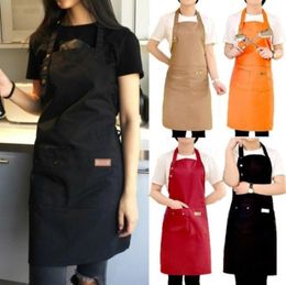 Aprons Fashion Canvas Kitchen For Woman Men Chef Work Apron Grill Restaurant Bar Shop Cafes Beauty Nails Studios Uniform9531754