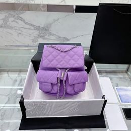 CHANEI Woman Designer Bags Luxury Mini Backpack Handbag Shoulder Bags Patent Leather Caviar Leather Tote Fashion Black Luxurys Handbags 20cm