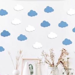 Stickers Colourful Felt Small Cloud Wall Decoration Sticking Living Room Bedroom Wallpaper Background Festival Decor Photos Message Board