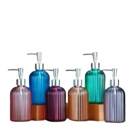 Set Color Clear Soap Dispenser Bottle Refillable Liquid Hand Soap Shampoo Dispenser for Bathroom Kitchen