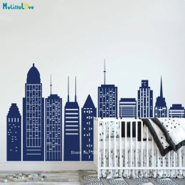 Stickers Large Cityscape Wall Decal Superhero Themed Room Decoration Ideas City Skyline Sticker for Home Poster Removable YT4311