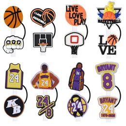 basketball pvc straws toppers sport decoration straws cover cap dust plug fashion drink accessories wholesale