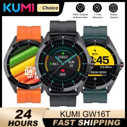 Watches KUMI GW16T Men Smart Watch Sport Fitness Heart Rate Monitor IP67 Waterproof Full Touch Screen Smartwatch for ios Android Phone