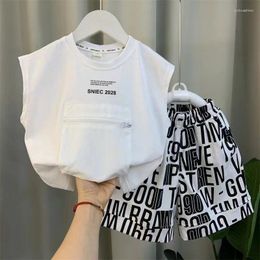 Clothing Sets Summer Boys Suit Children Clothes Kids Fashion White Shirt Shorts 2piece Outfits Boy Casual