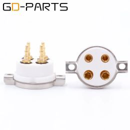 Amplifier GDPARTS 2PCS 4pin Ceramic Tube Socket Valve Base For 2A3 300B PX4 5Z3P 5U4G 274A 45 71 Vintage Amplifier DIY Gold Plated