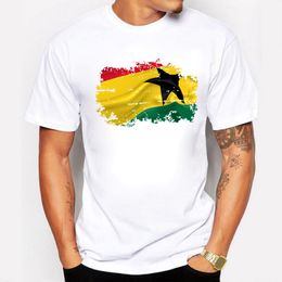 Newest Ghana 3D Flag Men T-shirt Cotton Short Sleeve Tshirt Ghana Flag Nostalgic Style O-Neck Summer Fitness Clothing 309l