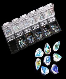 1 Box DIY AB Pointed crystal rhinestone Jewellery glass 3D glitter nail art decoration nail Jewellery Flat Back5289785