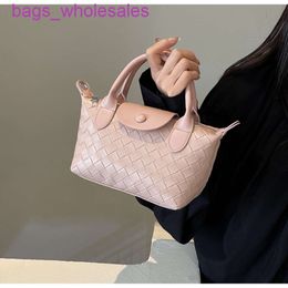 95% Off 2024 Spring New Light Luxury Bag Versatile Single Shoulder with High Quality Handheld Woven Pattern Dumpling BunZJ91