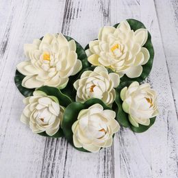 Decorative Flowers Artificial Pond Lotus Lilies Home Flower Decoration Accessories (White)