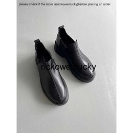 Dress Designer the row Shoes MARTIN Boots Women's 2022 Autumn and Winter New Type Tight Heightened Thick Sole Muffin Leather Round Head E6I9