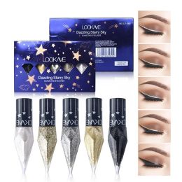 Eyeliner New 5pcs FiveColors Diamond Glitter Liquid Eyeliner Durable Waterproof Easy to Wear Shimmer Eye Pencil Makeup Beauty Cosmetics