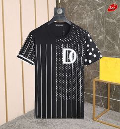 and s Mens Designer t Shirt Italian Milan Fashion Polka Dot with Striped Print Tshirt Summer Black White Hip Hop Streetwear 100 Cotton QYO7 4OA3