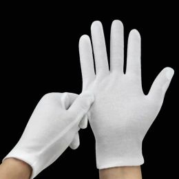 Gloves 24PCS White Gloves 12 Pairs Soft Cotton Gloves Coin Jewellery Silver Inspection Gloves Stretchable Lining Glove