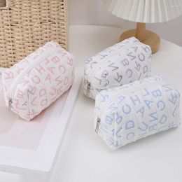 Large Capacity Pen Bag Letter Printed Zipper Pouch Multifunctional Stationery Storage Pencil Case Students Supplies
