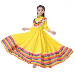 Girl Dresses Cross-border Exclusive Mexican Girls Skirt Big Ethnic Style Dress Dance Costume Halloween June 1